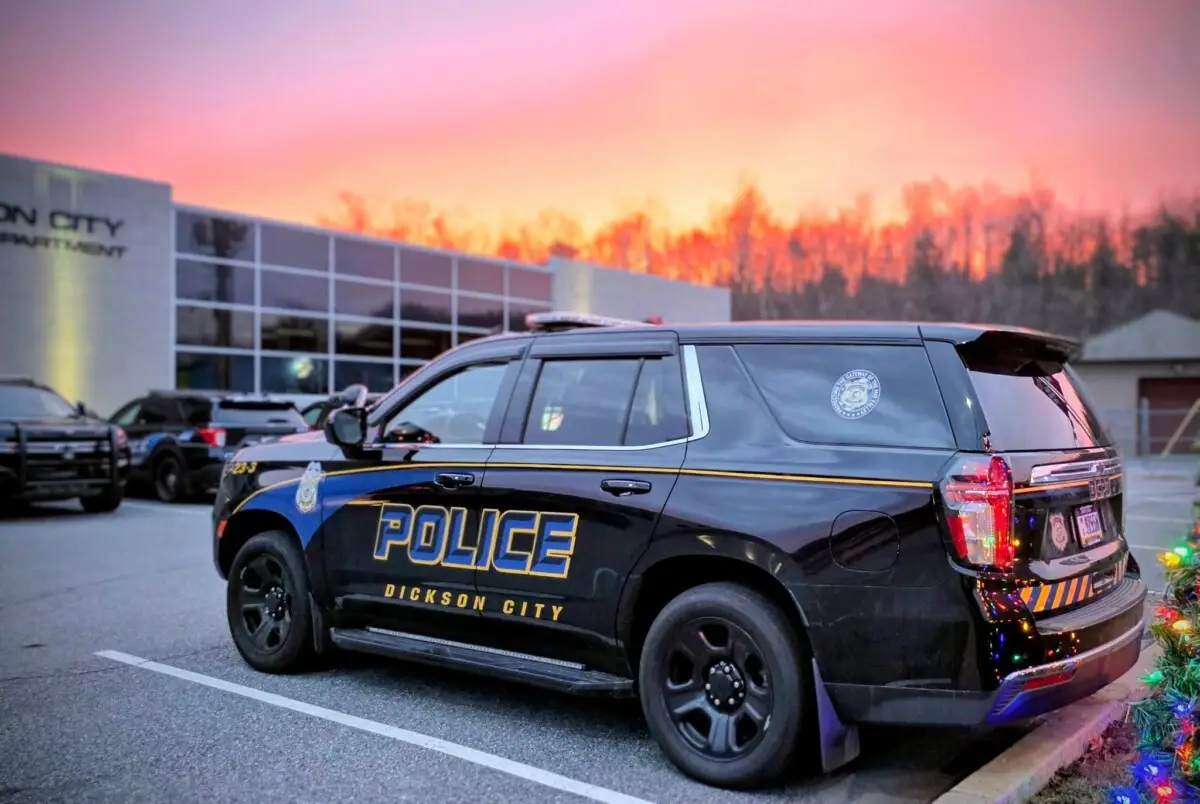 Dickson City Police Department SUV parked outside the police station